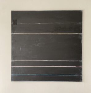 “Varm Embrace” 100x100cm. Acrylic and charcoal on canvas.